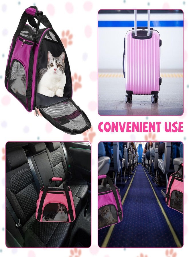 Clysee 2 Pcs Pet Carrier, Soft Sided Pet Travel Carrier for Cats, Airline Approved Kitty Portable Dog Bags for Traveling Little Dogs, Rabbits, Puppy, Cat(S,Pink, Purple) - Image 5